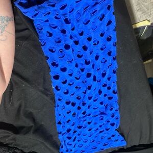 Sexy blue nylon body con dress